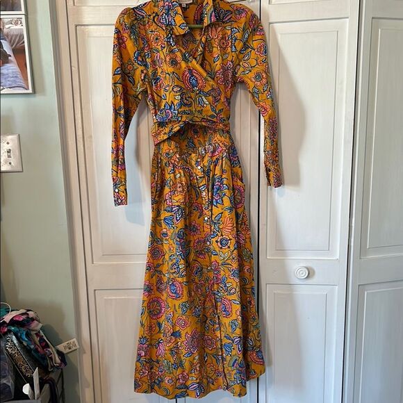 House of Harlow 1960 Dresses & Skirts - House of Harlow 1960 Cheyna floral print cut-out midi shirtdress - Size XS